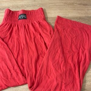 Red Wide Leg Pants